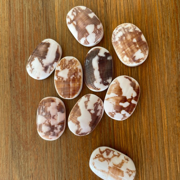 9 Pretty Oblong Brown and White Plastic Beads for Jewelry Craft Making - Picture 7 of 8